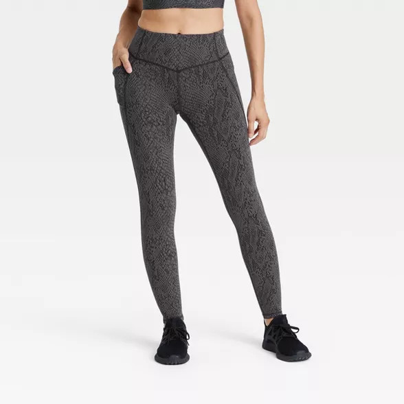 Women's Snake Print Jacquard Leggings - All in Motion™ | Target