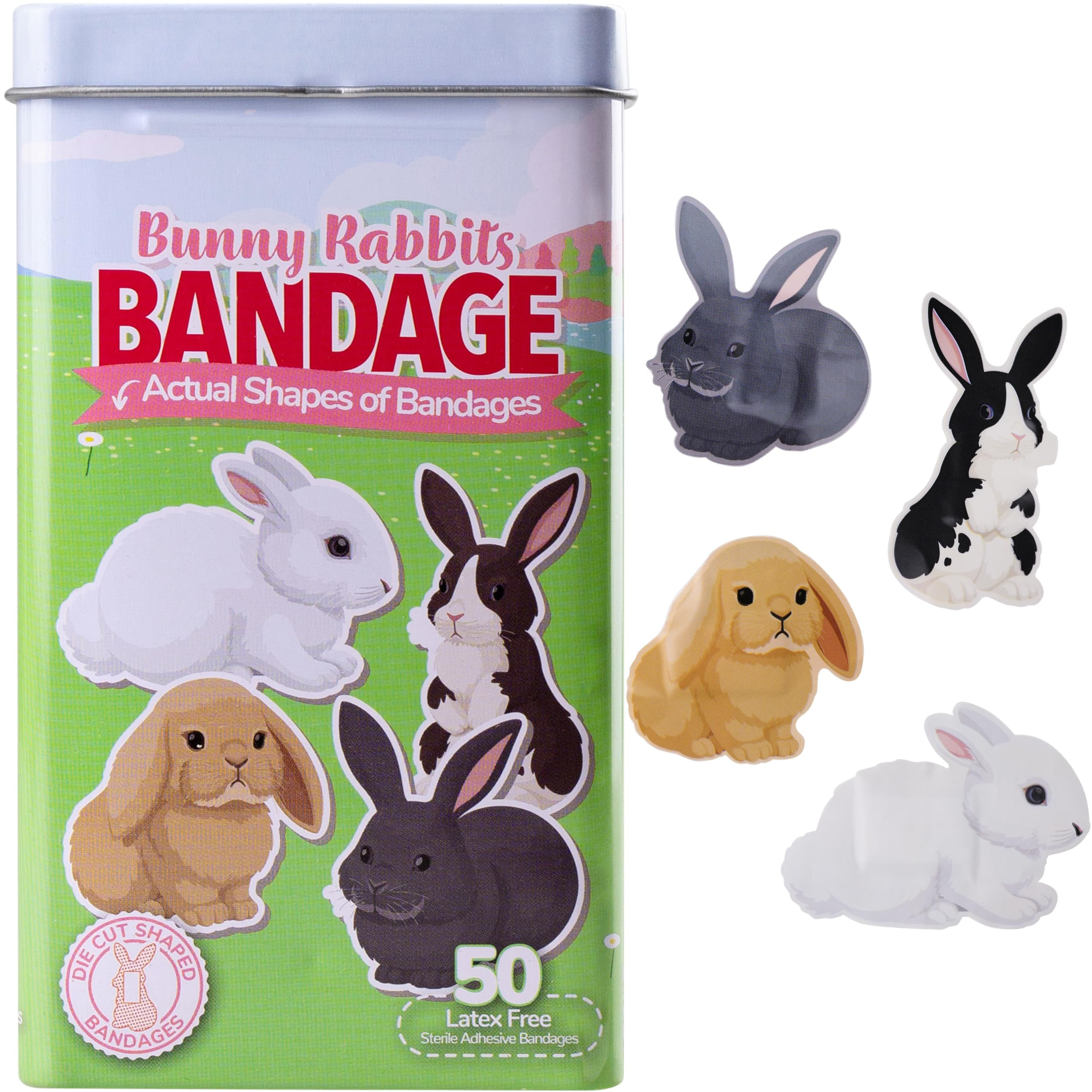 BioSwiss Bandages, Bunny Rabbits Shaped Self Adhesive Bandage Set, Latex Free, Sterile Wound Care... | Amazon (US)