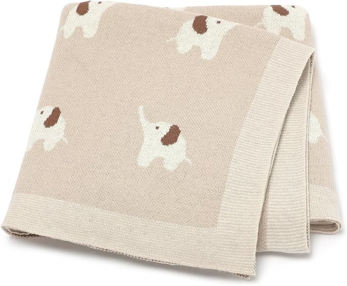 Hadetoto 100% Cotton Baby Blanket Knit Soft Cozy Swaddle Receiving Blankets Toddler Infant Blanke... | Amazon (US)