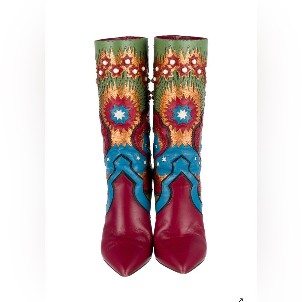 Valentino Multicolor Embroidered Heeled Boots | Poshmark