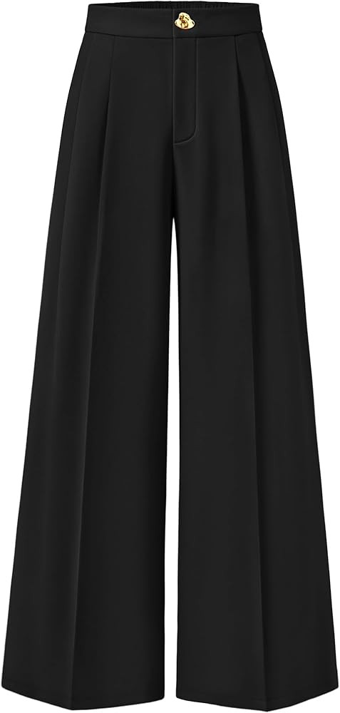 ZESICA Womens Wide Leg Dress Pants 2026 High Waisted Work Palazzo Pants Office Business Casual Fl... | Amazon (US)
