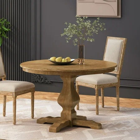 Noble House Merlene Indoor Wood Circular Dining Table, Natural | Walmart (US)