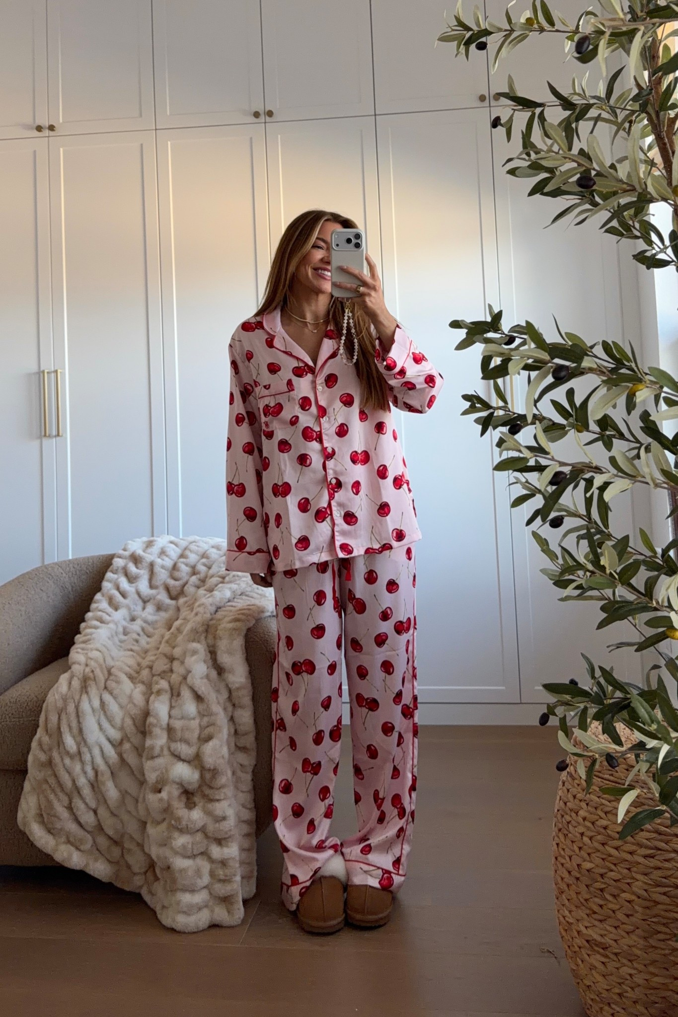 cutest pajamas & so breathable! wearing a small! 🍒