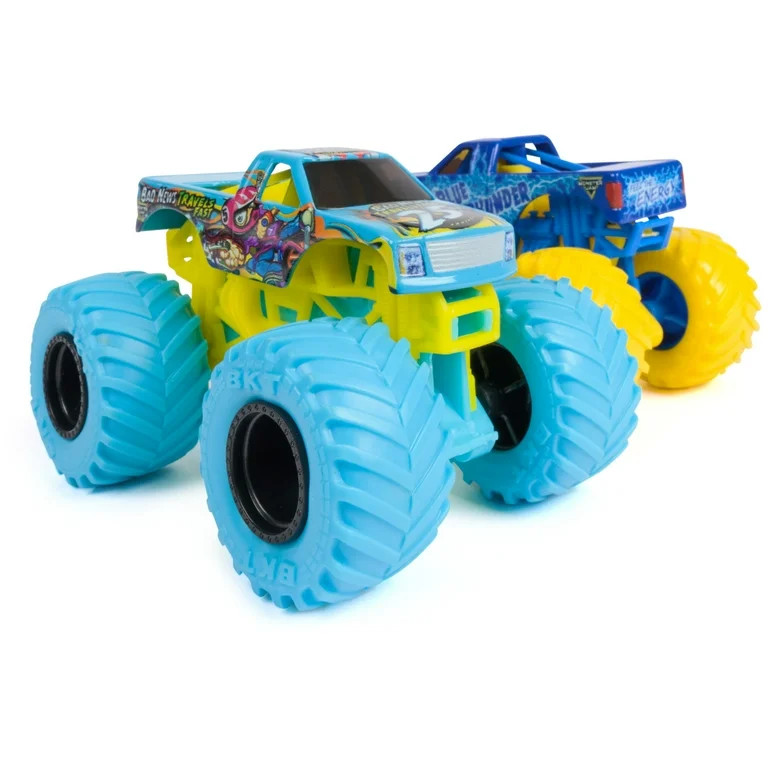 Monster Jam, Blue Thunder Vs. Bad News Travels Fast Die-Cast Monster Trucks, 1:64 Scale, Kids Toy... | Walmart (US)