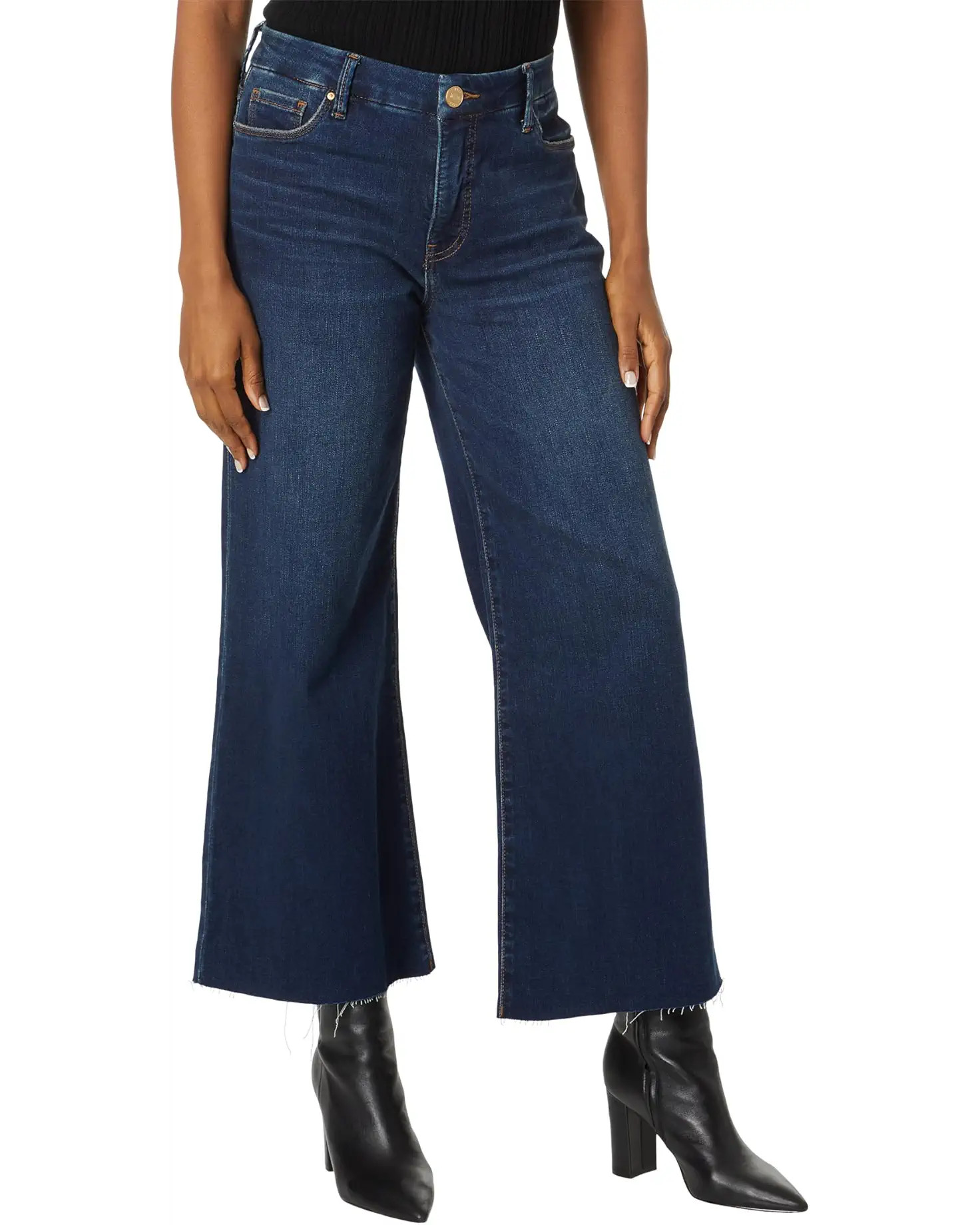 Meg High-Rise Fab Ab Wide Leg Raw Hem in Exhibited | Zappos