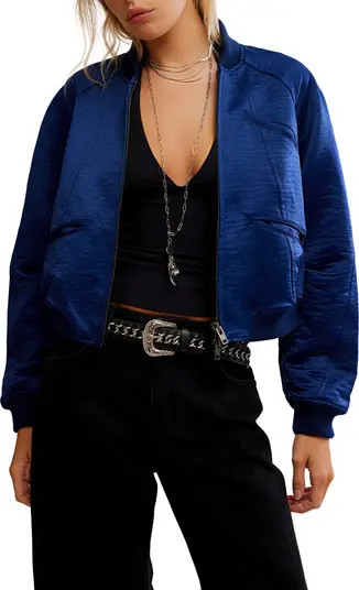 Ellie Satin Bomber Jacket | Nordstrom