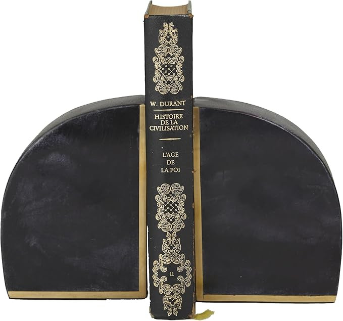 CosmoLiving by Cosmopolitan Marble Geometric Bookends with Gold Inlay, Set of 2 4"W, 6"H, Black | Amazon (US)