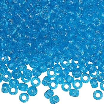 1000Pcs Pony Beads Bracelet 9mm Blue Glitter Plastic Barrel Pony Beads for Necklace,Hair Beads fo... | Amazon (US)