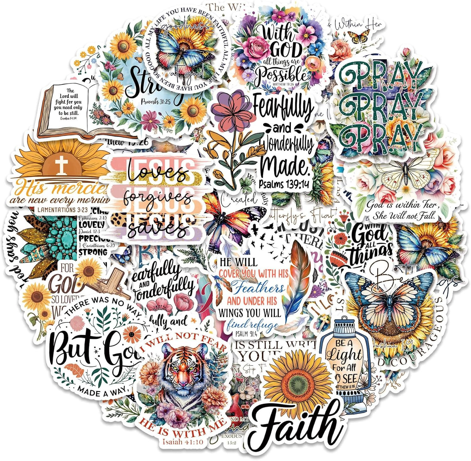 100 Pcs Christian Faith Stickers | Amazon (US)