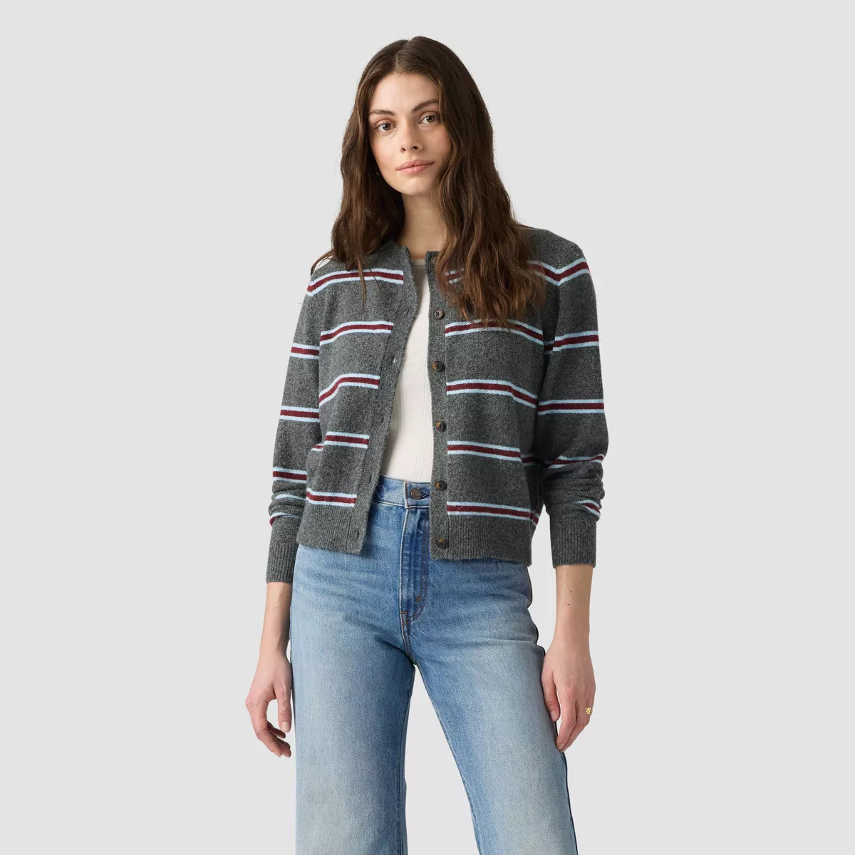 Levi's\u00ae Women's Claire Cardigan - Gray Stripe S | Target