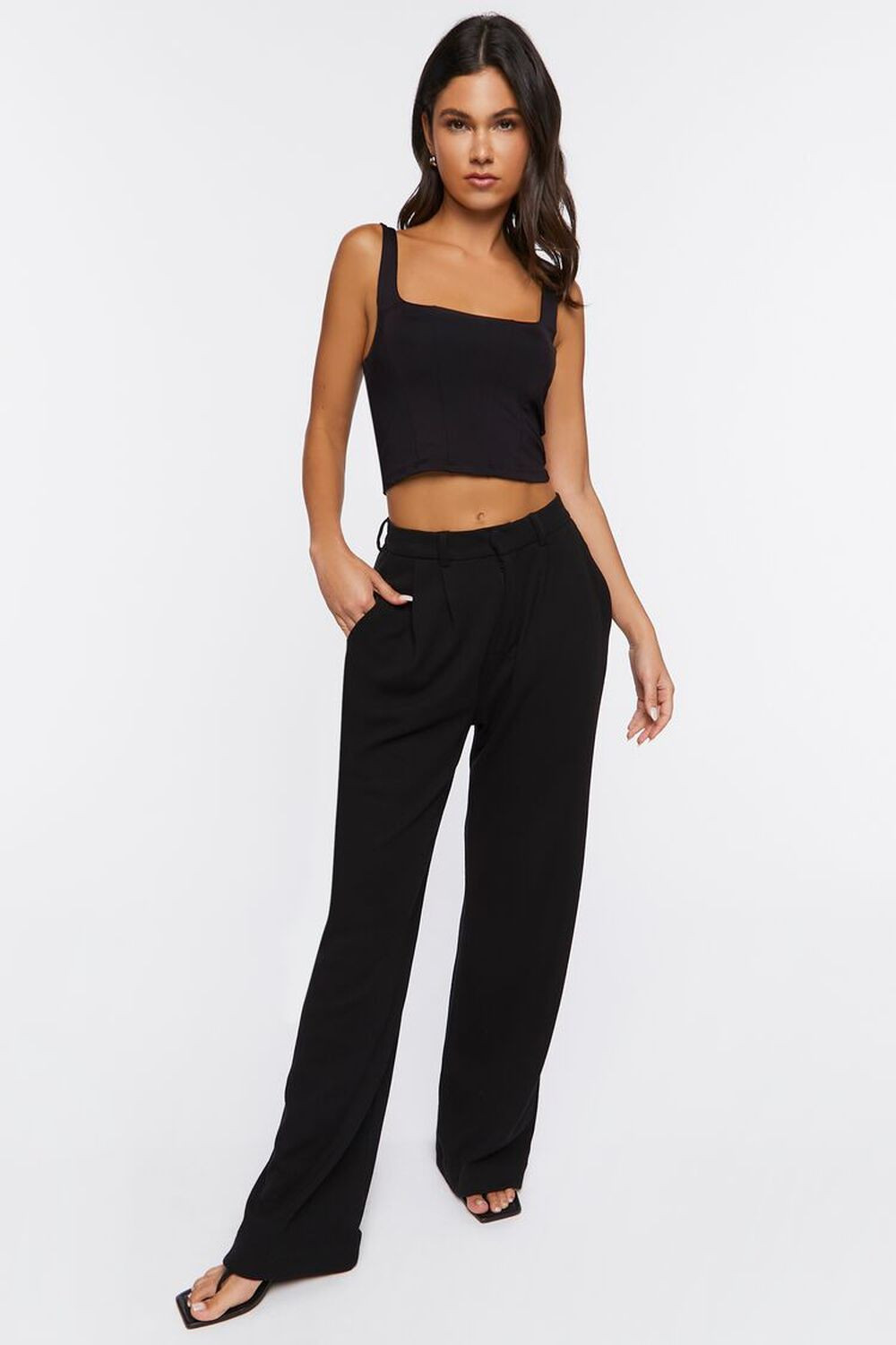 Wide-Leg High-Rise Pants | Forever 21 | Forever 21 (US)