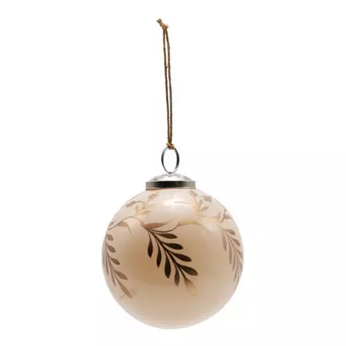 Creative Co-Op Hand-Painted Glass Ball Ornament with Vine Design | Scheels Sports