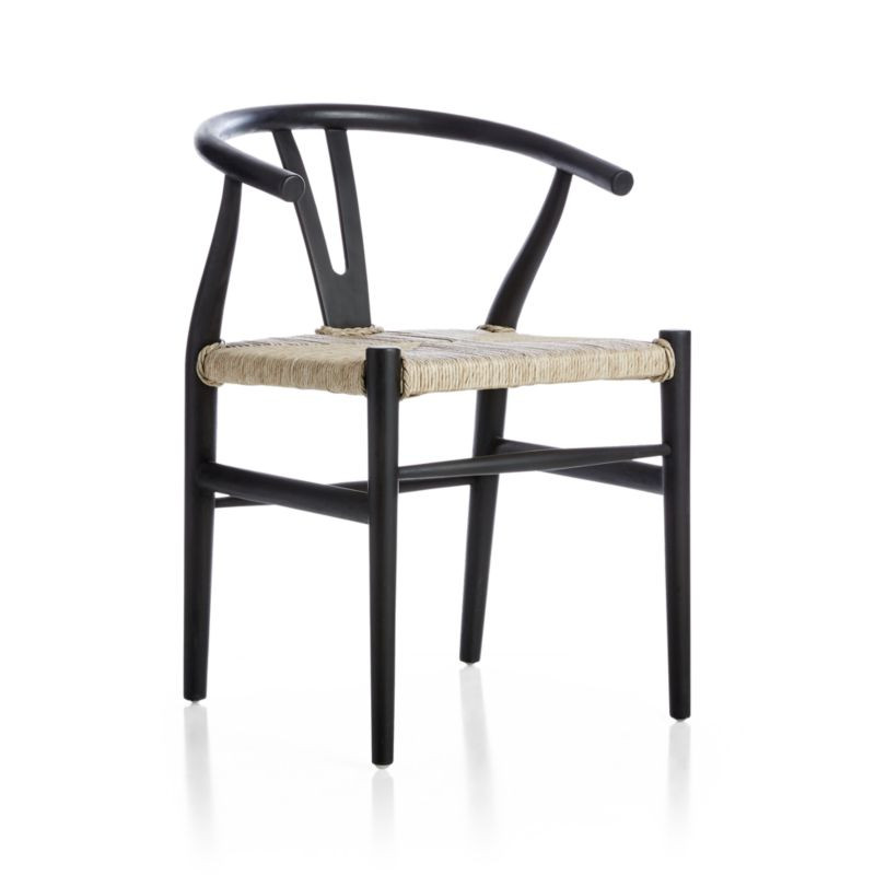 Crescent Black Wood Wishbone Dining Chair + Reviews | Crate & Barrel | Crate & Barrel