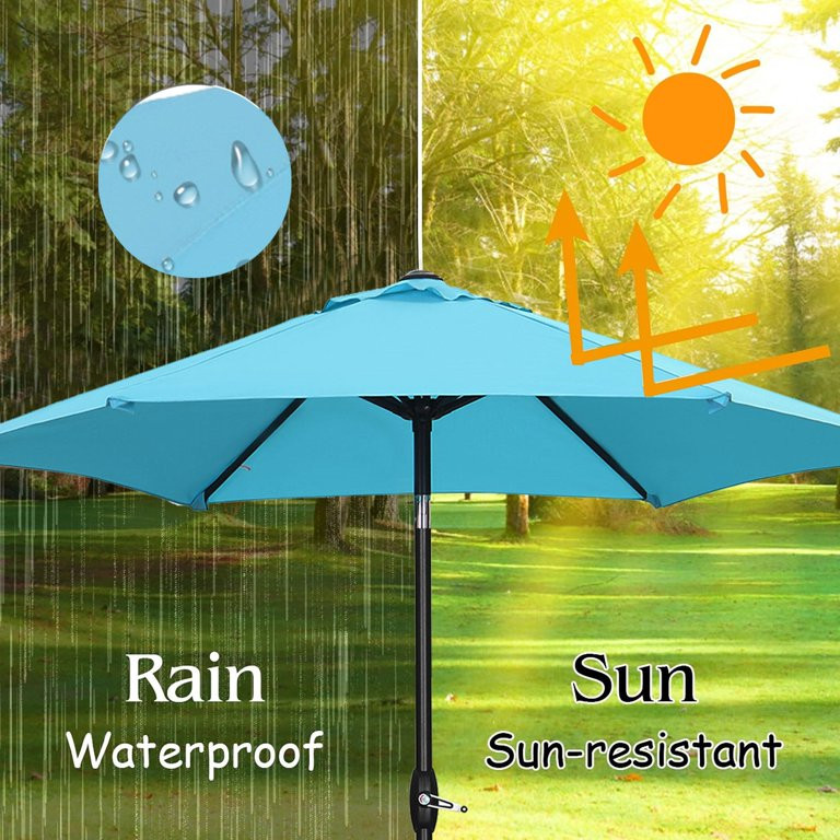 Autlaycil 9ft Outdoor Patio Table Umbrellas 6 Ribs W/ Tilt Crank for Patio Garden and Poolside- B... | Walmart (US)