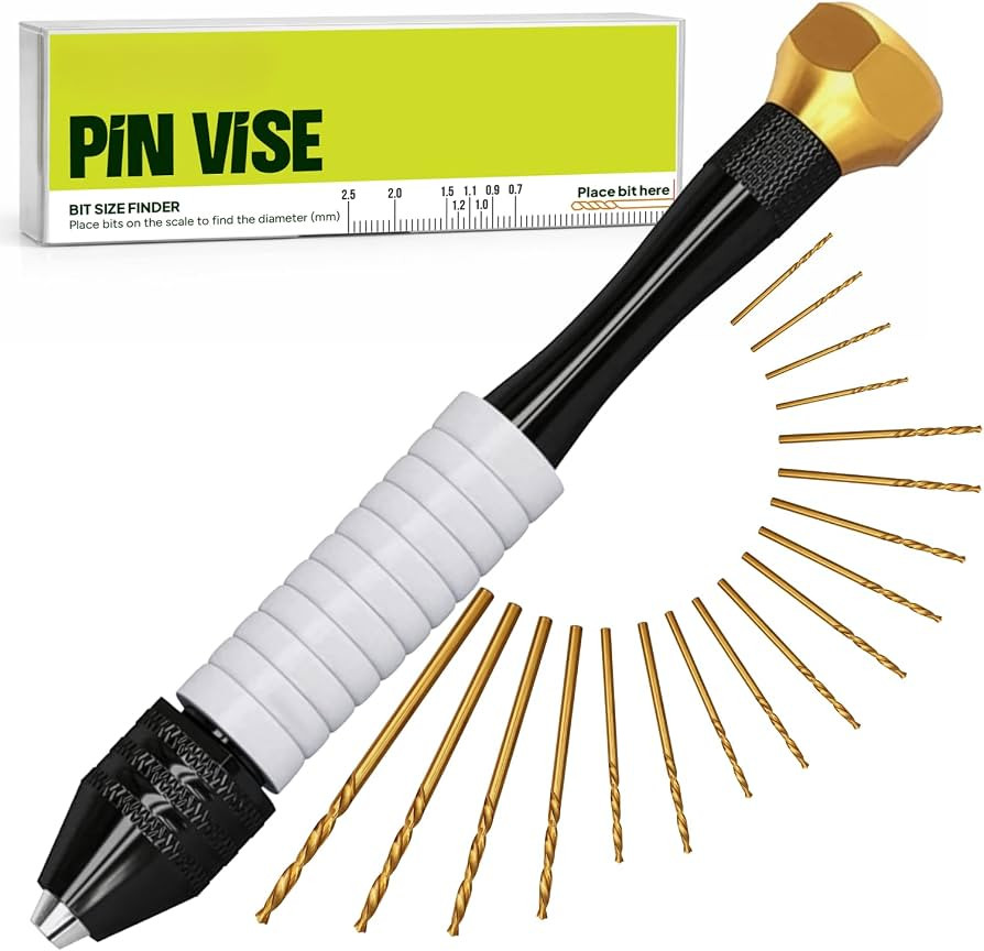 Pin Vise Hand Drill Manual with Micro Drill Bits, Jewelry Drill for Resin | Amazon (US)