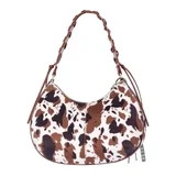 Madden NYC Women's Half Moon Stud Shoulder Bag, Cow Print | Walmart (US)