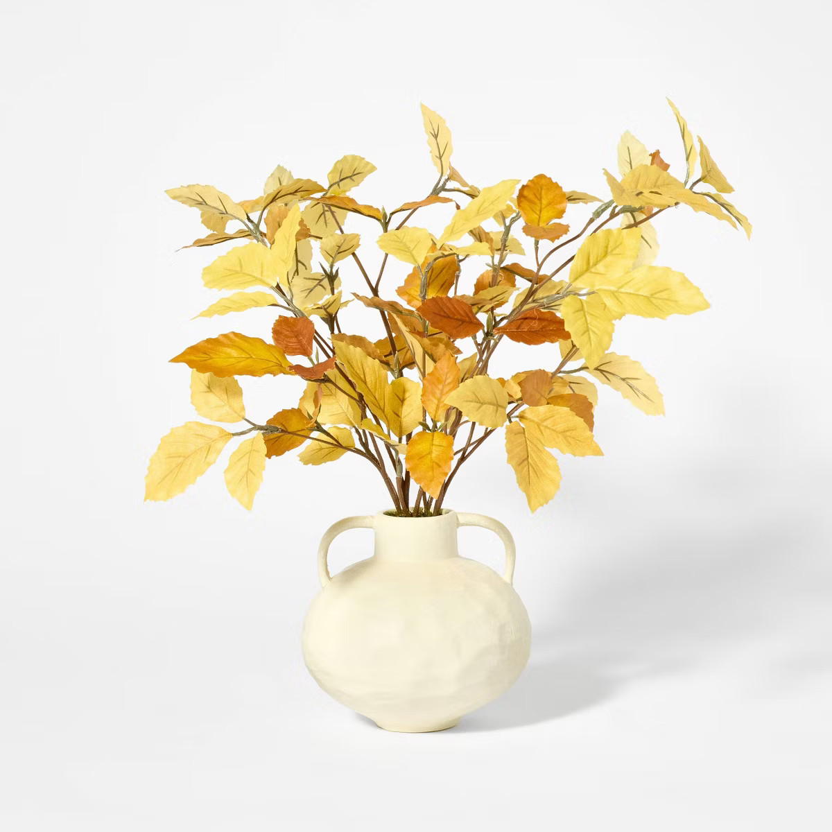 Potted Fall Leaf Arrangement in Vase Yellow - Threshold™ designed with Studio McGee: Ceramic Po... | Target