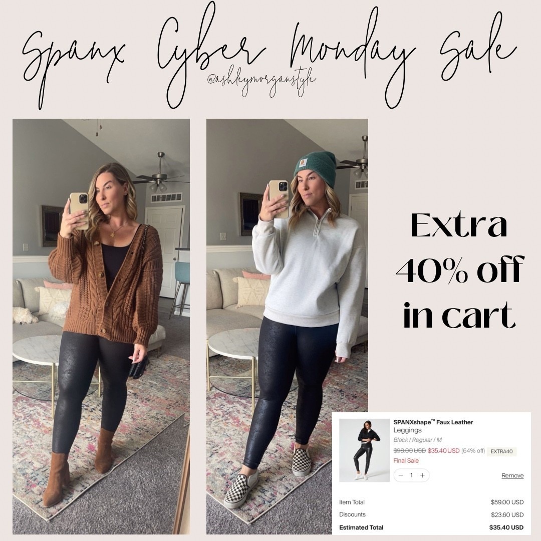 Found the best deal I’ve ever seen on the Spanx faux leather leggings 🚨 just snagged a new pair for only $35 (reg $98). They’re perfect for dressing any outfit up or down. A must-have in my closet!

#cybermonday #sale #spanx #fauxleatherleggings #fallstyle #winterstyle #casualstyle #midsize #midsizestyle #staplepiece

#LTKFindsUnder50 #LTKGiftGuide #LTKMidsize