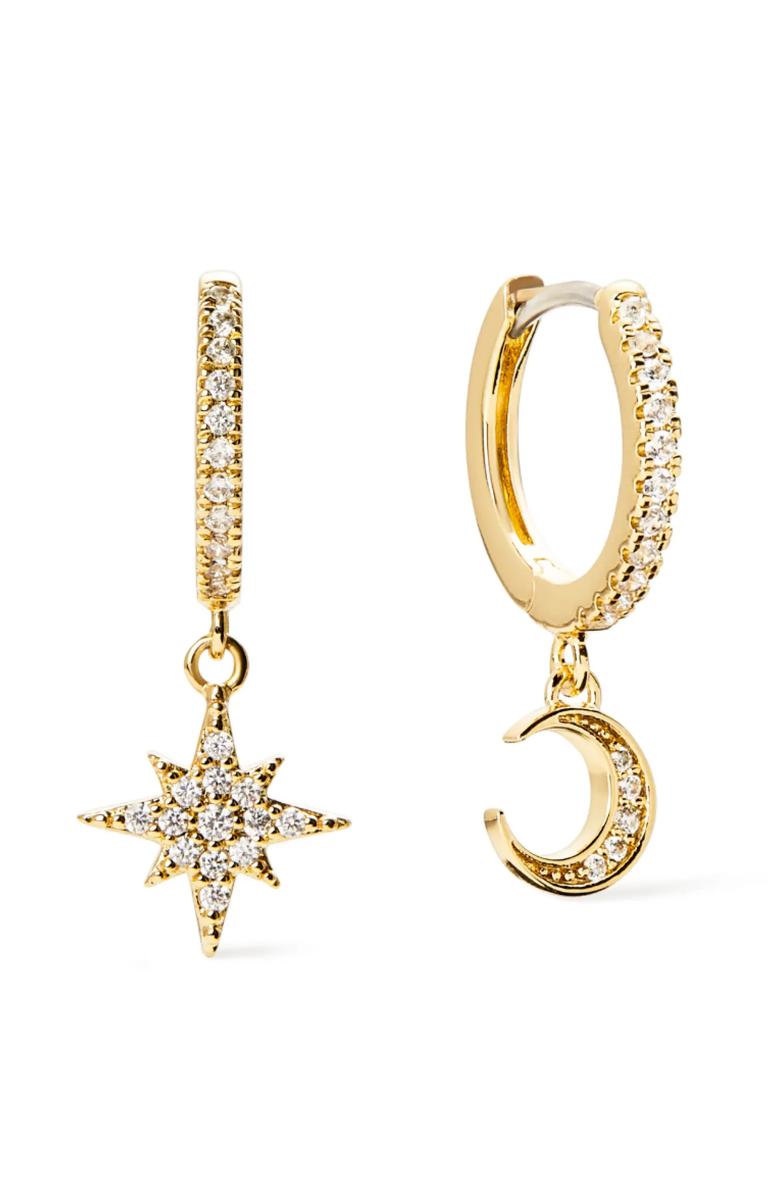 Crescent Moon Huggie Hoops - Celeste | Nordstrom