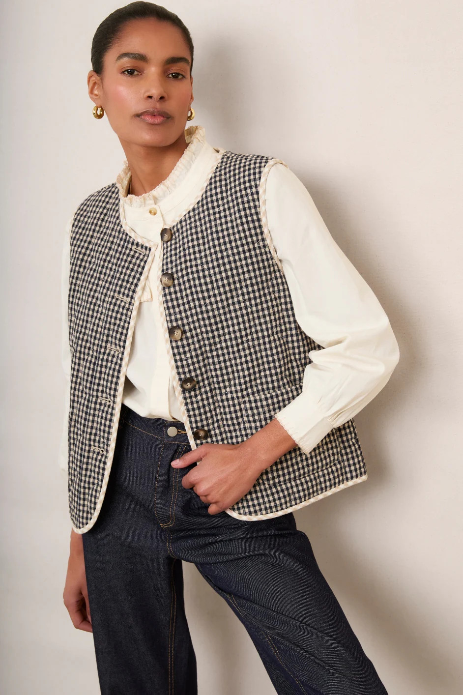 Lexi Gilet - Gingham | WYSE London