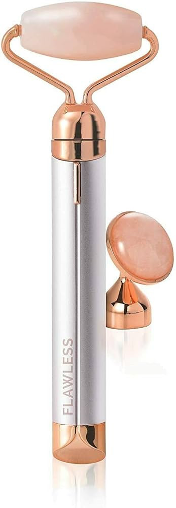 Finishing Touch Flawless Contour Vibrating Facial Roller & Massager, Rose Quartz | Amazon (US)