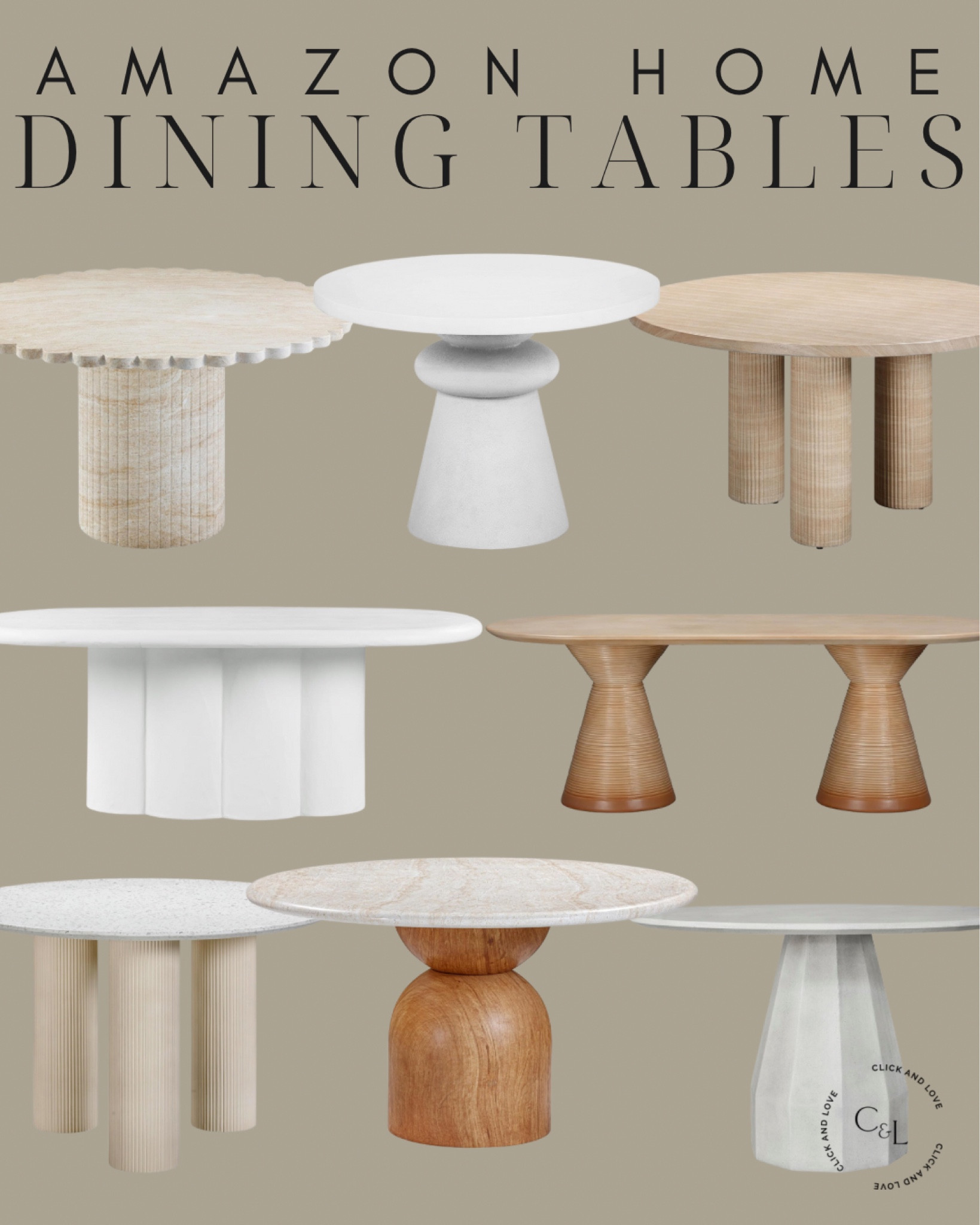 Dining tables from Amazon! I love the unique styles of these modern dining tables. The neutral and wood tones make them great pieces to easily blend in your space 👏🏼

Dining table, modern dining table, kitchen table, dining room, kitchen, dining room inspiration, dining room styling, modern home decor, unique furniture, wooden dining table, white dining table, outdoor table,’outdoor dining table, patio furniture, budget friendly home decor, home design, shoppable inspiration, curated styling, beautiful spaces, look for less, designer inspired, Amazon, Amazon home, Amazon must haves, Amazon finds, amazon favorites, Amazon home decor #amazon #amazonhome



#LTKHome #LTKSaleAlert #LTKStyleTip