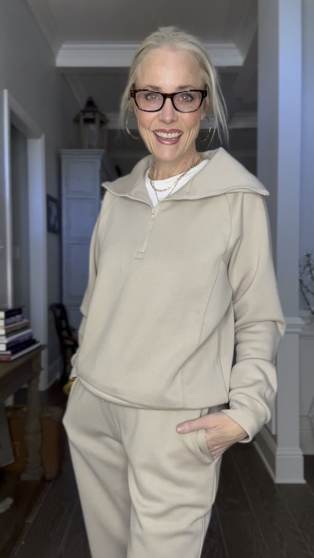 This two-piece set from Anrabess on Amazon is an incredible Spanx Air Essentials-inspired look for less. And it is a fraction of the cost! Such a soft feeling material and super high quality. There is nothing cheap about the way this looks or feels. I’m in the light khaki color in my true size medium and have a good bit of room in it. I love the wide leg pants and zipper collar. I love that I can wear the top with jeans and the bottoms with other shirts as well  

I am wearing all my typical everyday relaxed gold jewelry and my Ugg lookalike shoes. 

As a reminder for reference, I’m 53, 5’8, 140ish lbs and typically wear a 6/8/M. 


#LTKmidsize #LTKsalealert #LTKover40