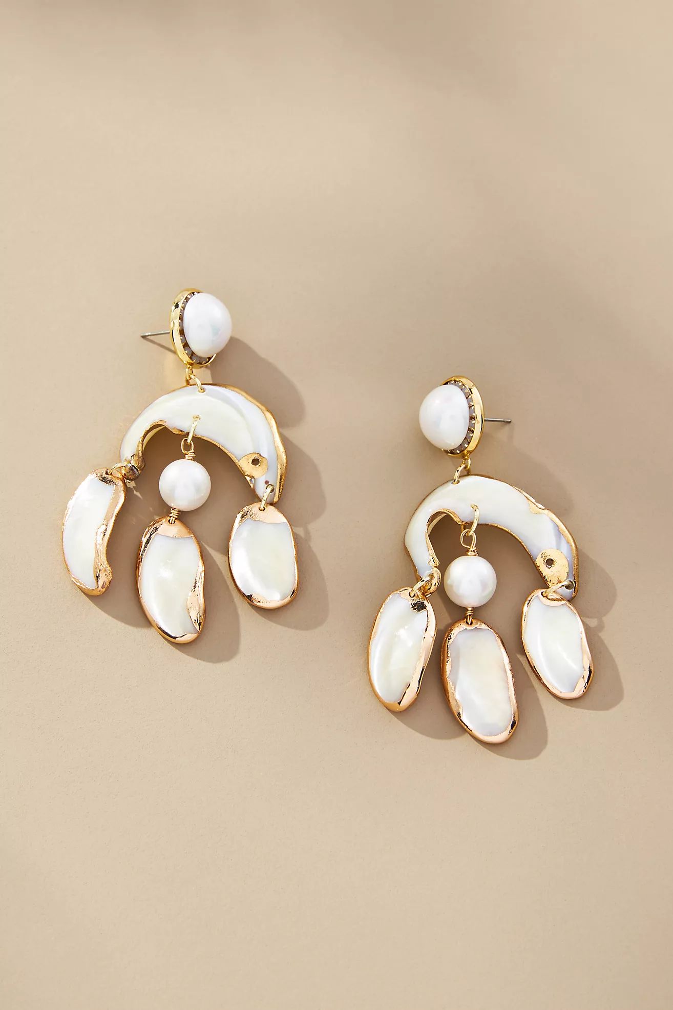 Pearl Enamel Chandelier Drop Earrings | Anthropologie (US)