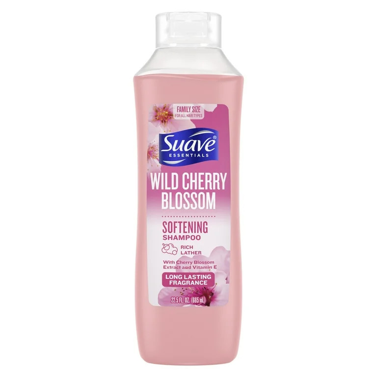 Suave Essentials Softening Shampoo, Wild Cherry Blossom, 22.5 fl oz - Walmart.com | Walmart (US)