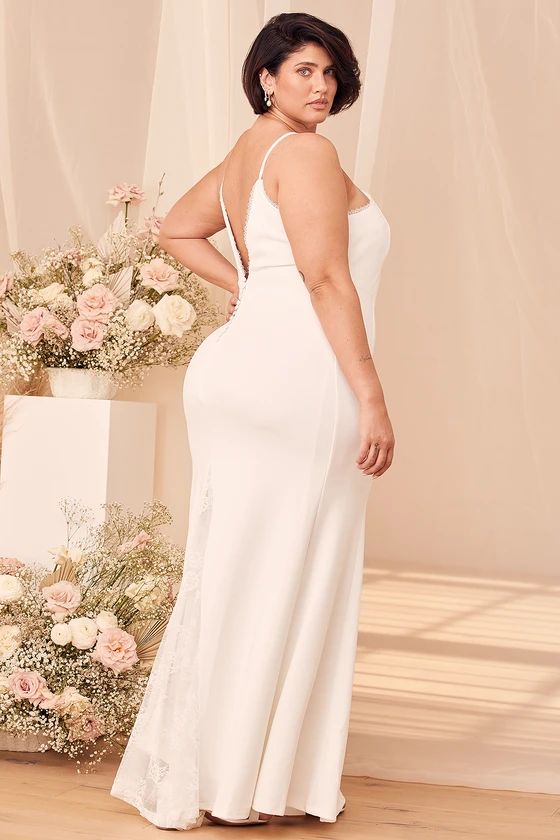 Taliana White Lace Button Back Maxi Dress | Lulus (US)
