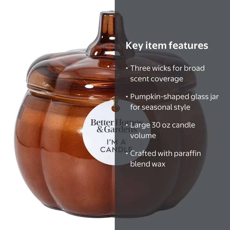 Better Homes & Gardens 3-Wick 30 oz Glass Jar Candle, Farm Apple Pumpkin | Walmart (US)
