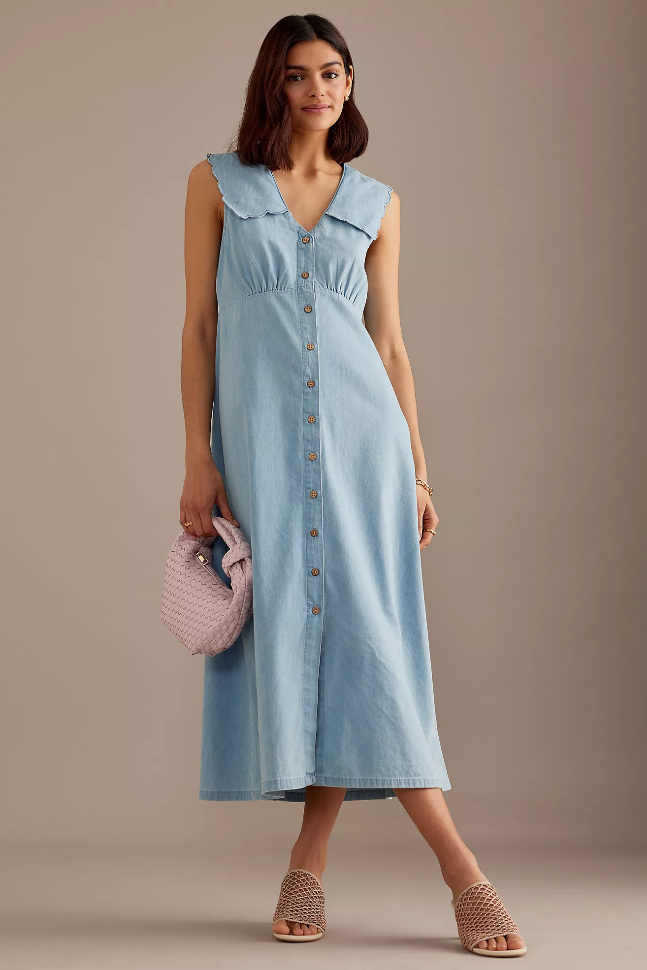 Nobody's Child Wylde Denim Button-Front Midi Dress | Anthropologie (UK)