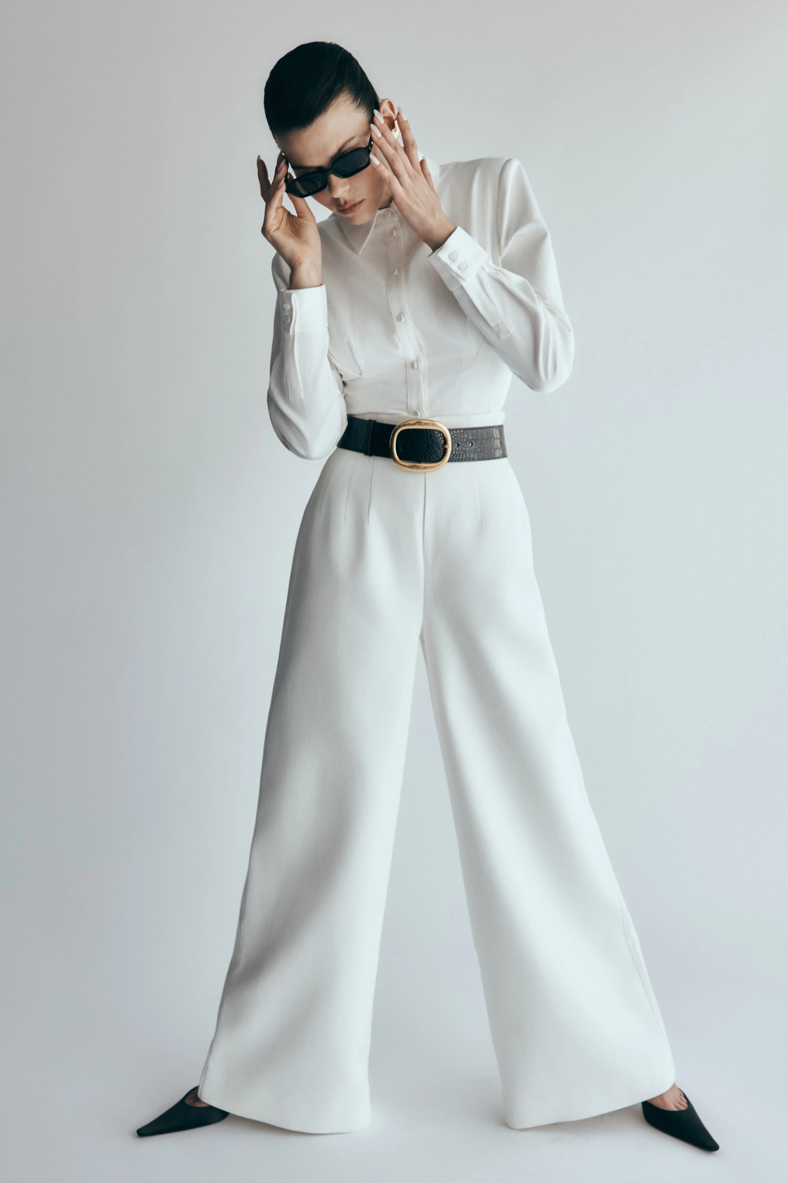 Silas High Waist Pants - White | Meshki (APAC)