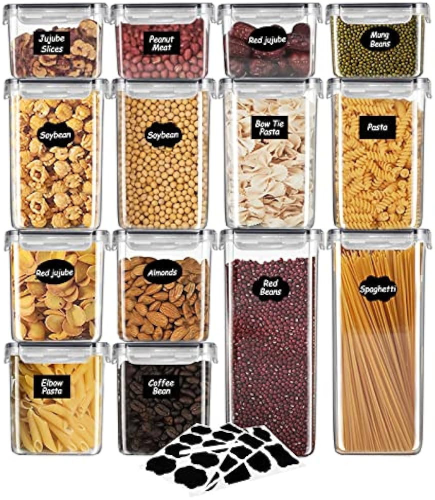 Airtight Food Storage Container Set 14 Pack, Kitchen and Pantry Organization Containers, BPA Free... | Amazon (US)