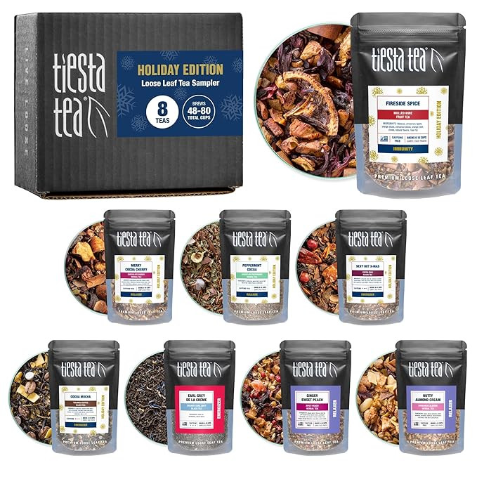 Tiesta Tea - Holiday Tea Sampler Dry Flight Set, Loose Leaf, High to No Caffeine Hot & Iced, Prem... | Amazon (US)