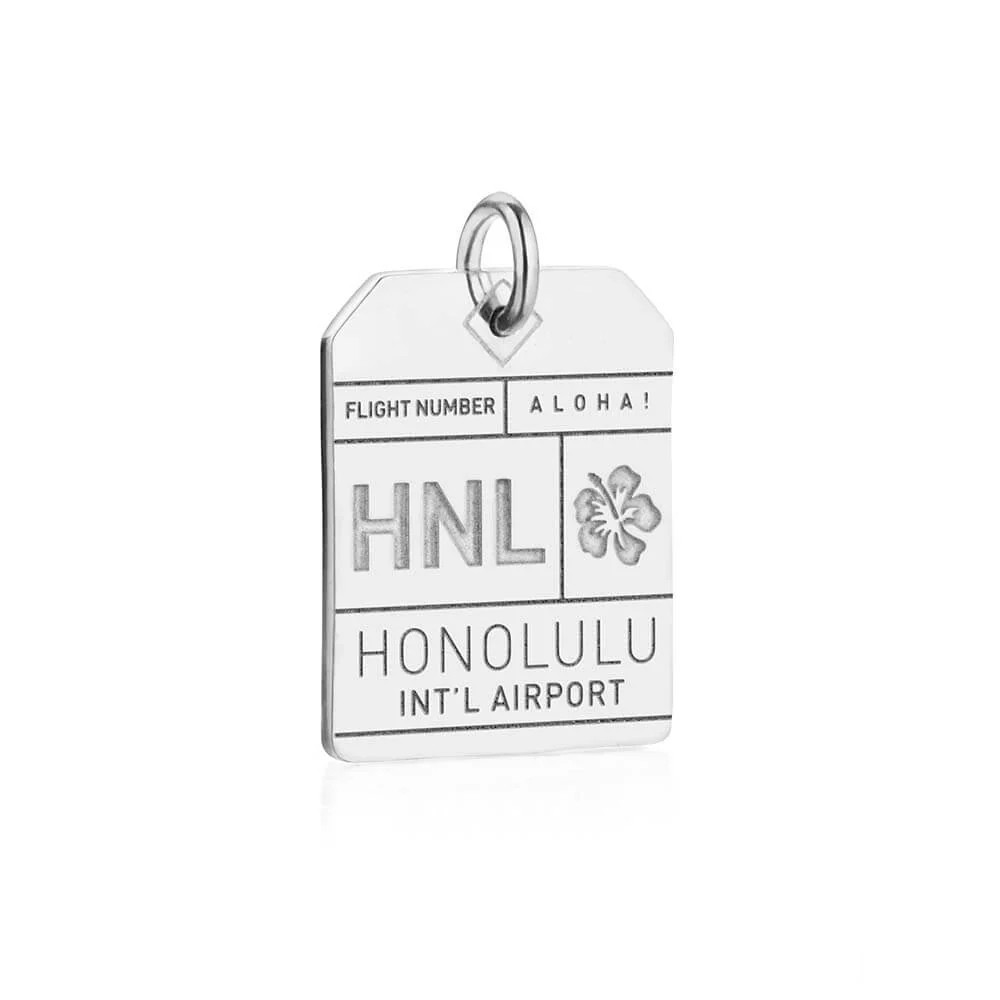 Honolulu Hawaii USA HNL Luggage Tag Charm Silver | Jet Set Candy (US)