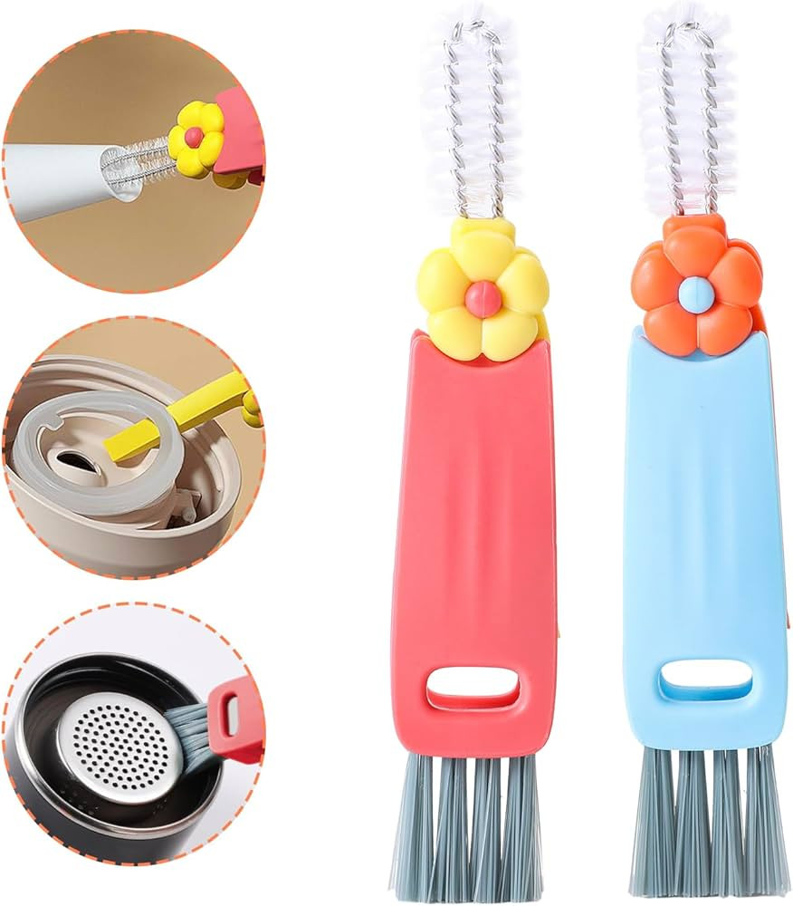 3 in 1 Cup Lid Cleaning Brush, 2024 New Crevice Cleaning Brush for Bottle Gap Tight Spaces Cup, 2... | Amazon (US)