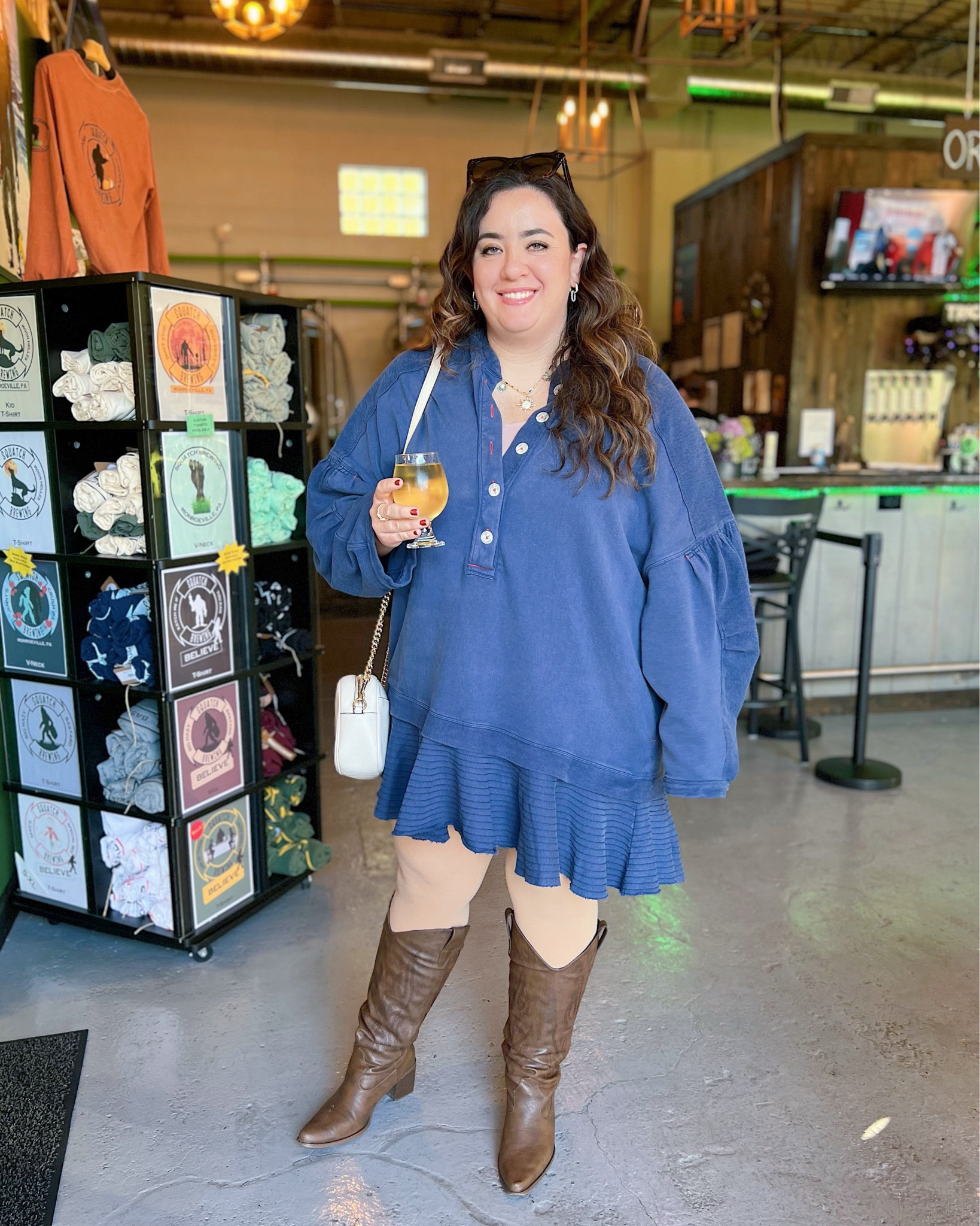 Oversized sweatshirt dress, wide calf western boots under $100, casual fall outfit, Free People dress, Free People style 

#LTKMidsize #LTKFindsUnder100 #LTKShoeCrush