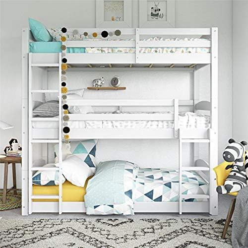 Dorel Living Sierra Triple Floor Bunk Bed | White | DL7891TBBW model | Amazon (US)