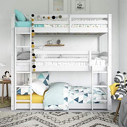 Dorel Living Sierra Triple Floor Bunk Bed | White | DL7891TBBW model | Amazon (US)