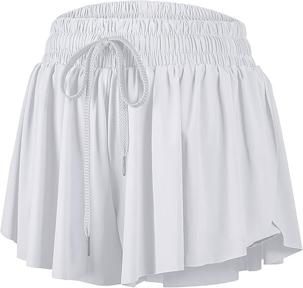 Flowy Athletic Shorts for Women Gym Yoga Workout Running Biker Spandex Butterfly Tennis Skirts Cu... | Amazon (US)
