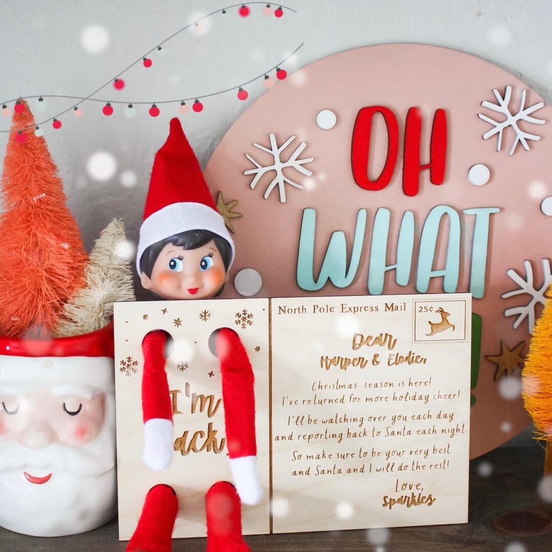 Elf Postcard Elf Tradition Card Welcome Back Elf Elf Ideas Christmas Elf Elf Letter | Etsy (US)