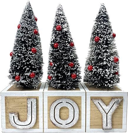 HOMirable Christmas Decorations JOY Christmas Tree Decoration Merry Christmas Sign Wooden Decorat... | Amazon (US)