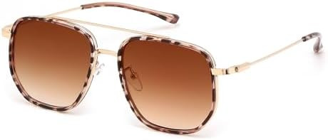 FEISEDY Retro Aviator Sunglasses for Women Men Vintage Classic Square Metal Frame Sun Glasses Tre... | Amazon (US)