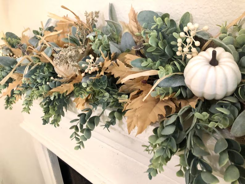 Fall Garland, Fall garland for mantel, Fall decor, Table centerpiece, Garland decor, Thanksgiving... | Etsy (US)