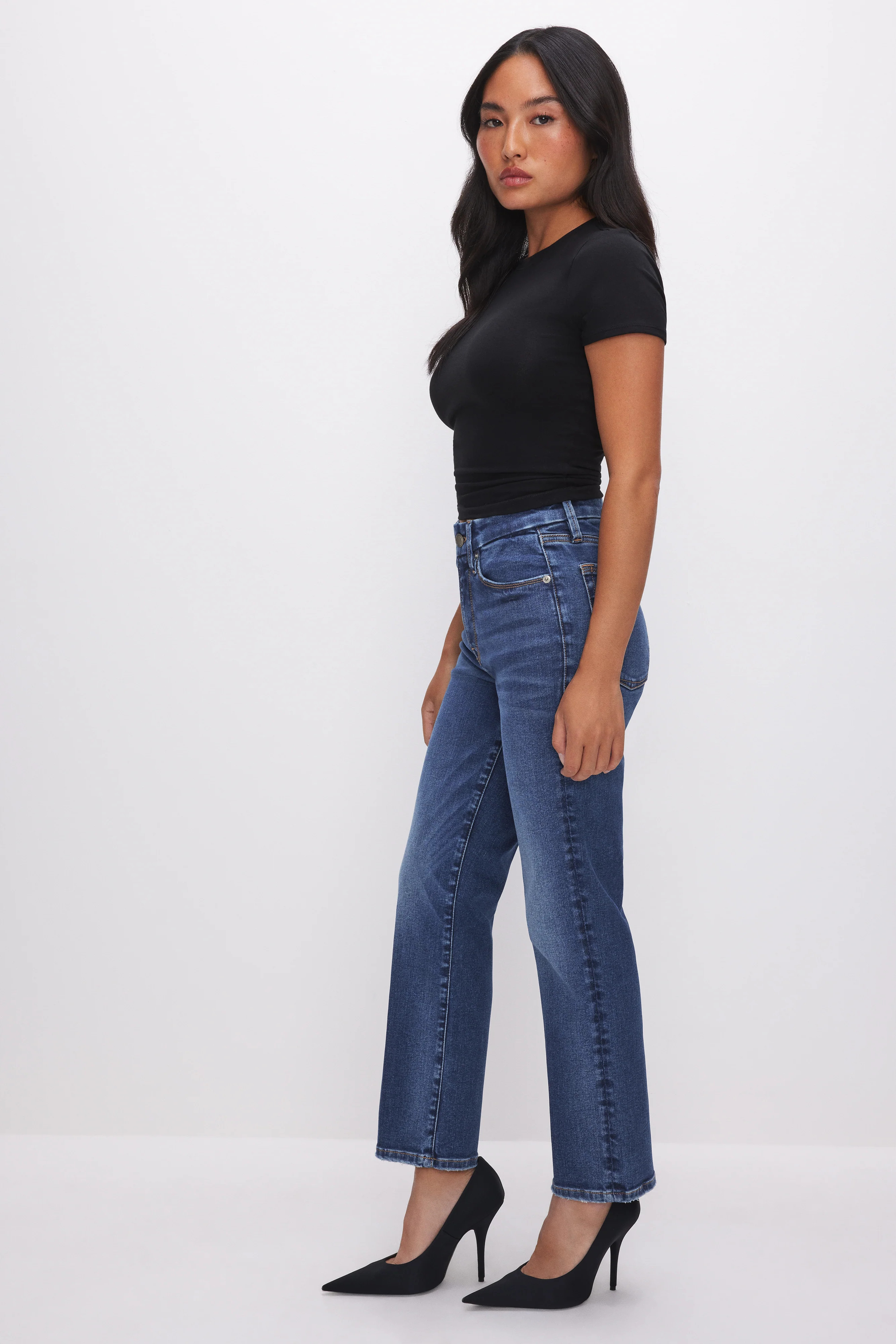 ALWAYS FITS GOOD PETITE STRAIGHT JEANS | Good American