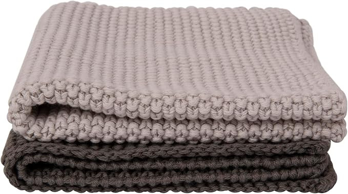 Creative Co-Op Square Cotton Knit Dish Cloths (Set of 2 Pieces) | Amazon (US)