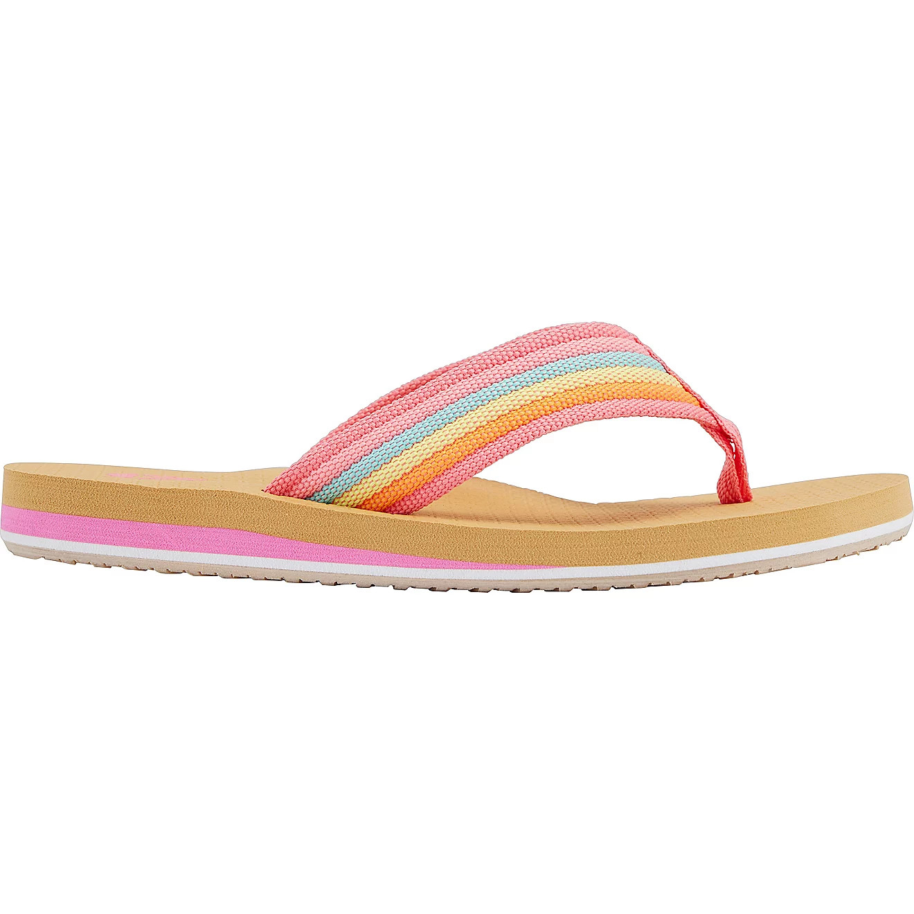 O'Rageous Girls' Bright Stripe Flip Flops | Academy | Academy Sports + Outdoors