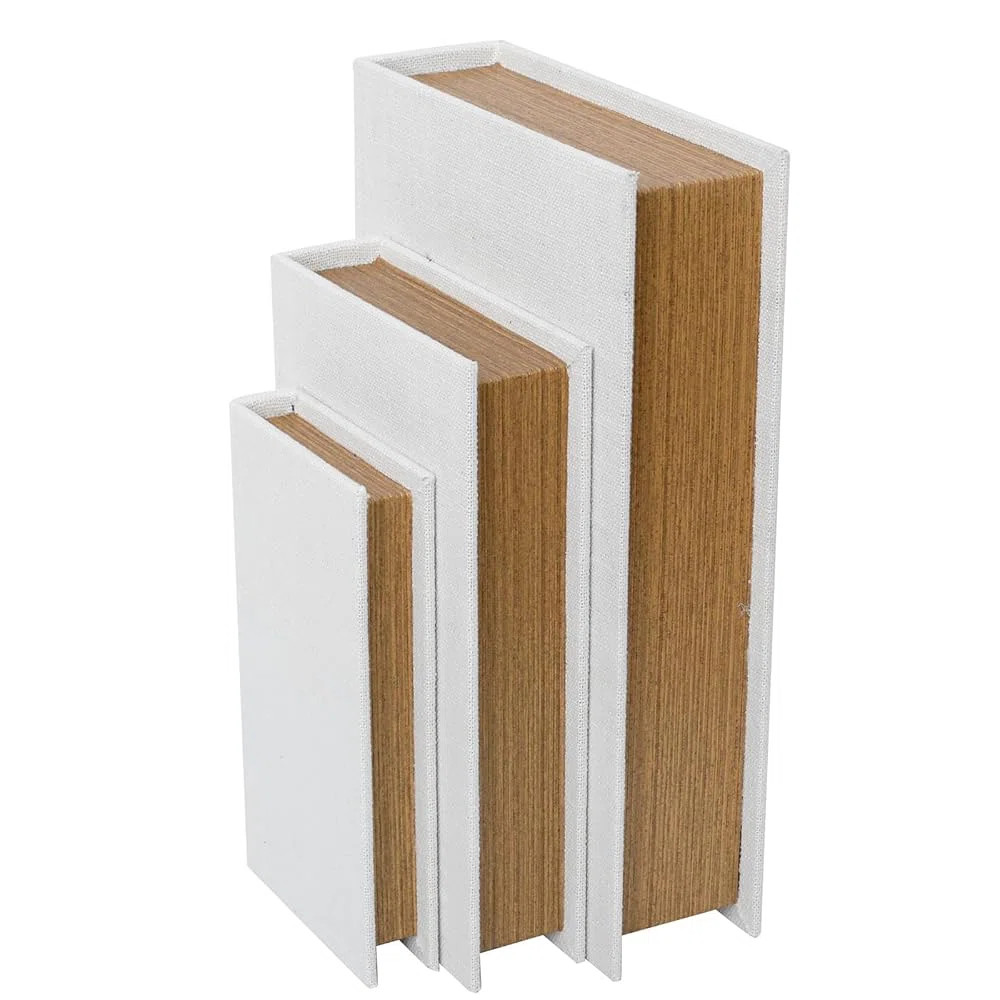 Wood Decorative Faux Book Boxes Set Of 3 (Set of 3) | Wayfair North America