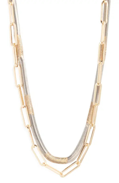 Nordstrom Layered Chain Necklace in Rhodium- Gold at Nordstrom | Nordstrom